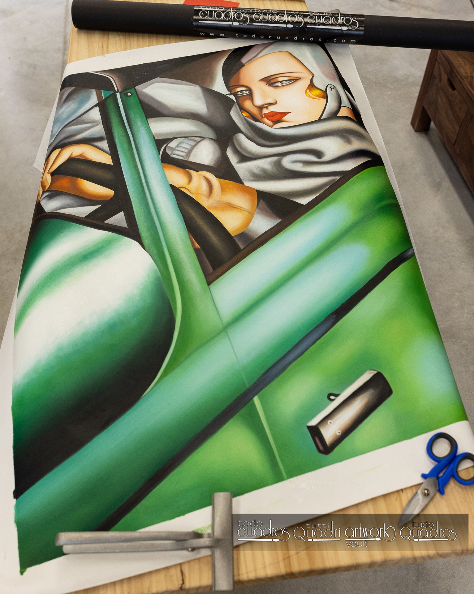 Autorretrato de Tamara em um Bugatti Verde, Lempicka