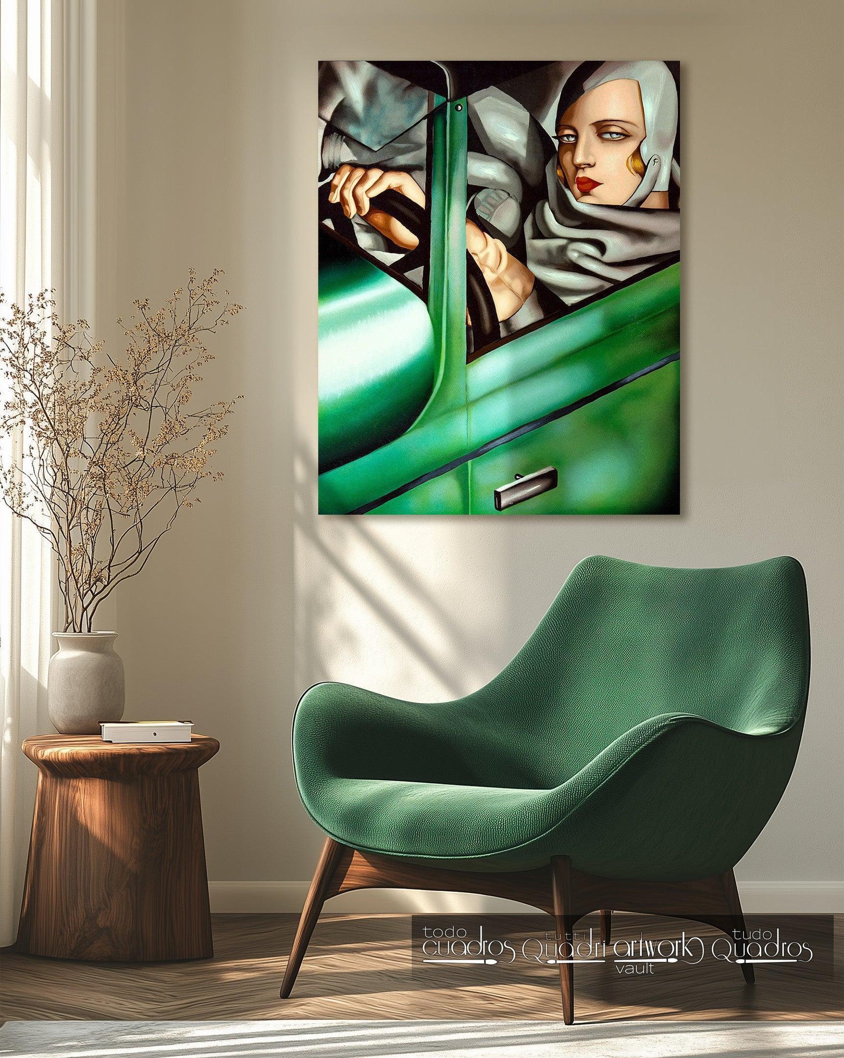 Autorretrato de Tamara em um Bugatti Verde, Lempicka