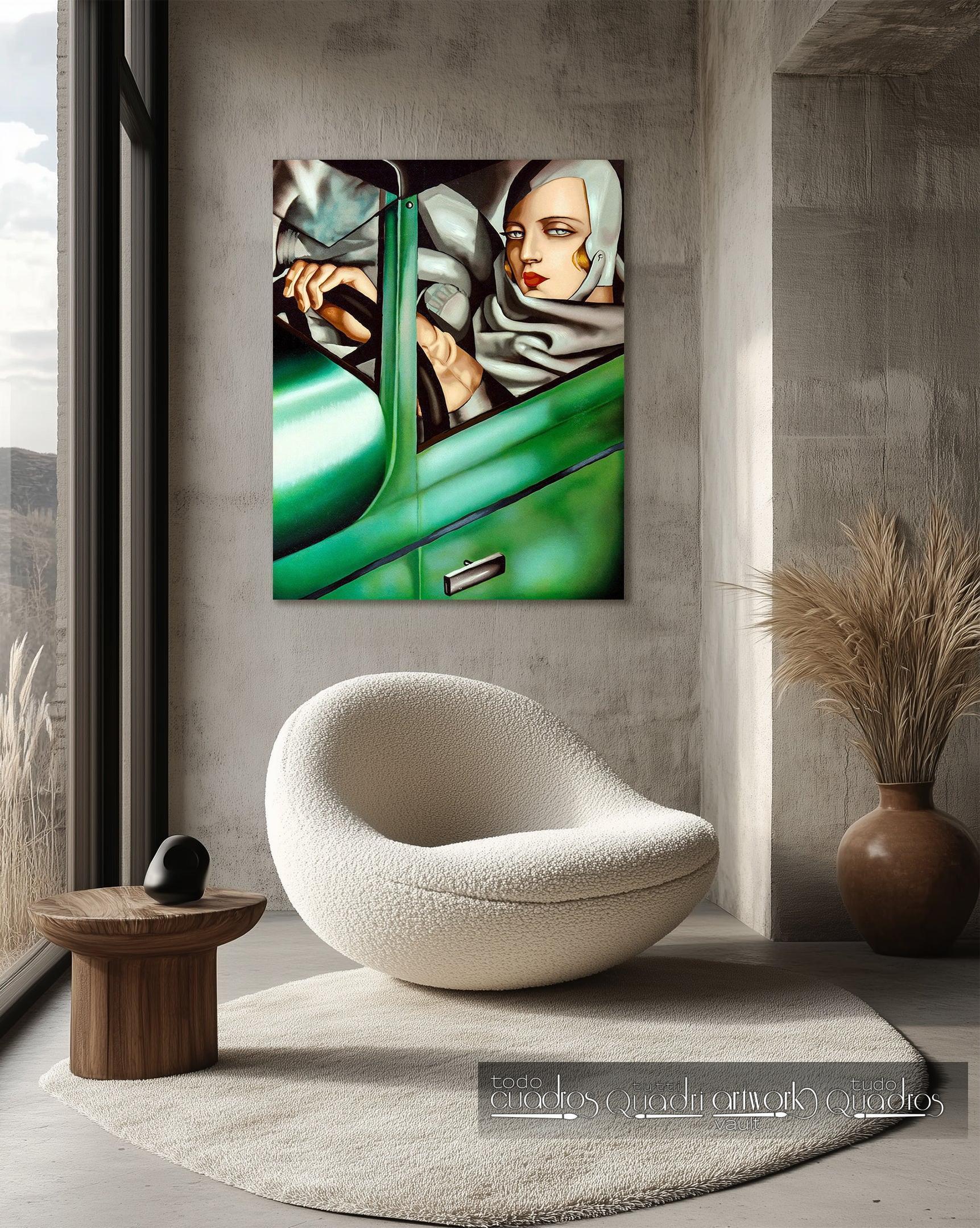 Autorretrato de Tamara em um Bugatti Verde, Lempicka