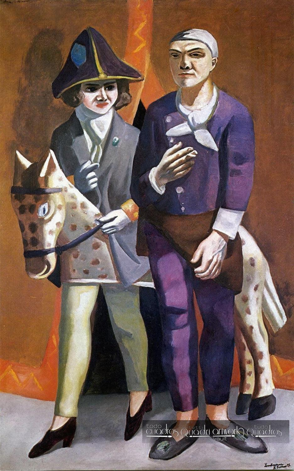 Duplo retrato de carnaval, Max Beckmann e Quappi, Max Beckmann