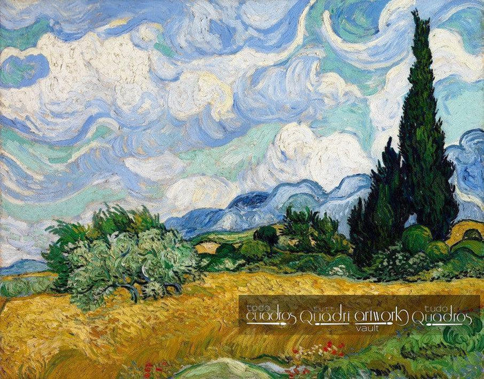 Campo de trigo com ciprestes, Van Gogh