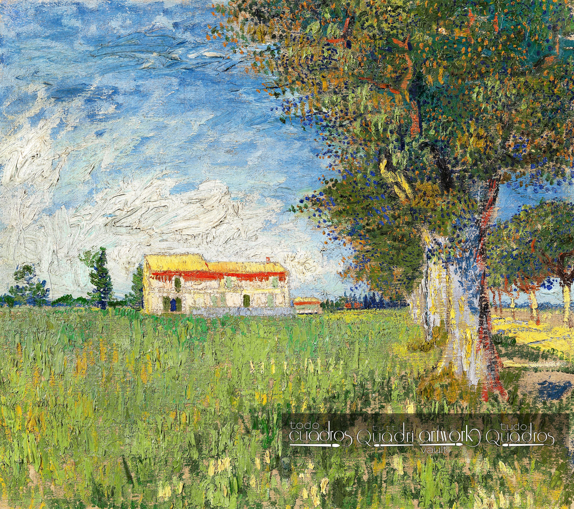 Casa da quinta em um campo de trigo, Van Gogh