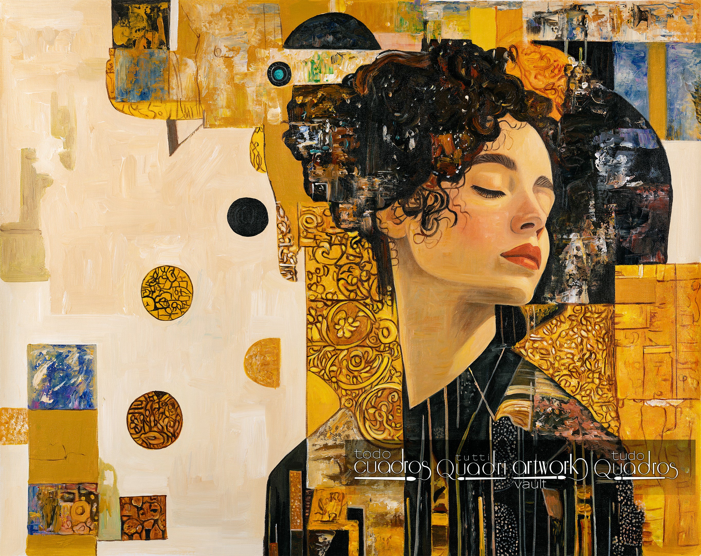Retrato em ouro, estilo Klimt
