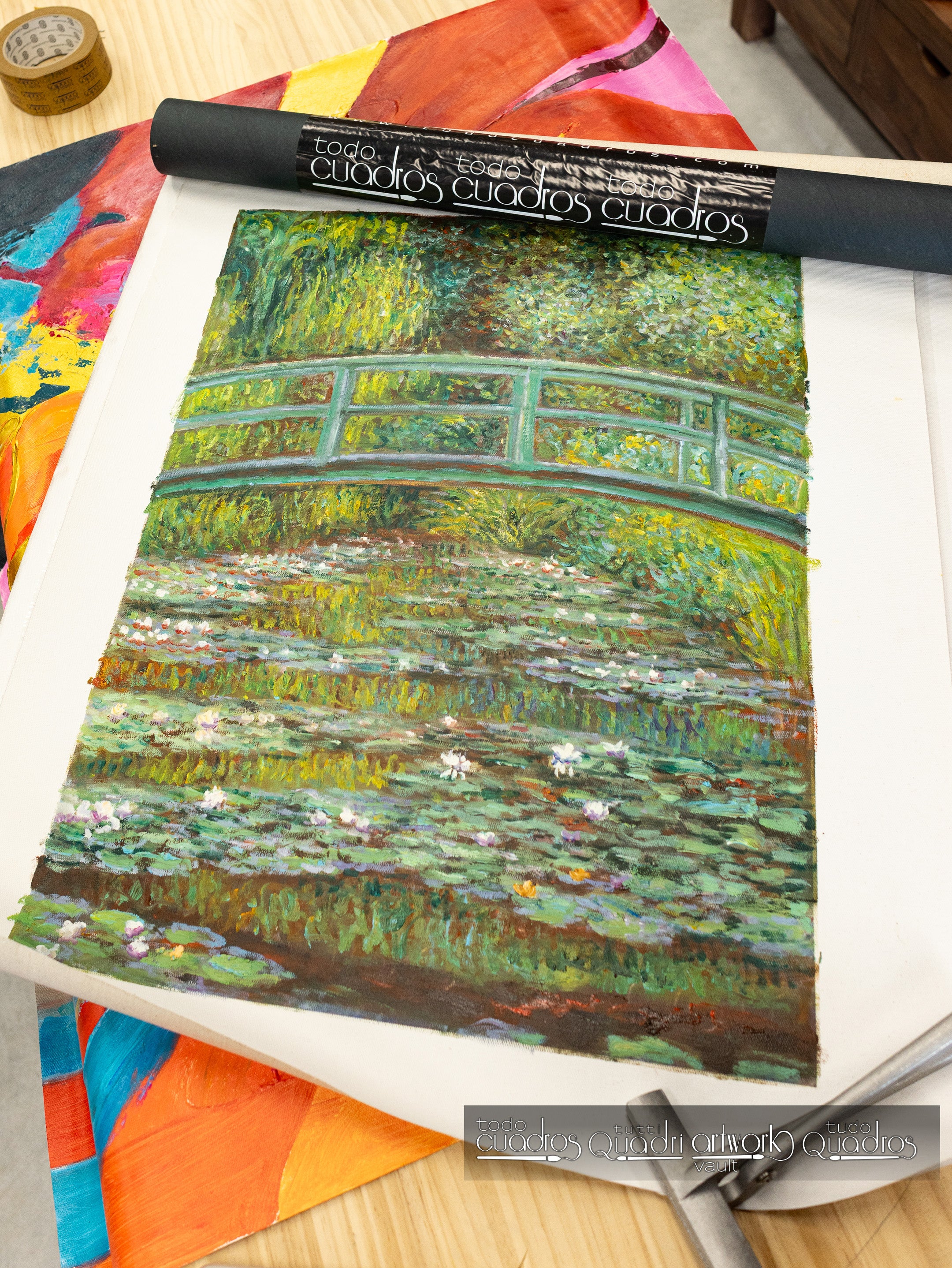 Ponte sobre uma lagoa de lírios d'água, Monet