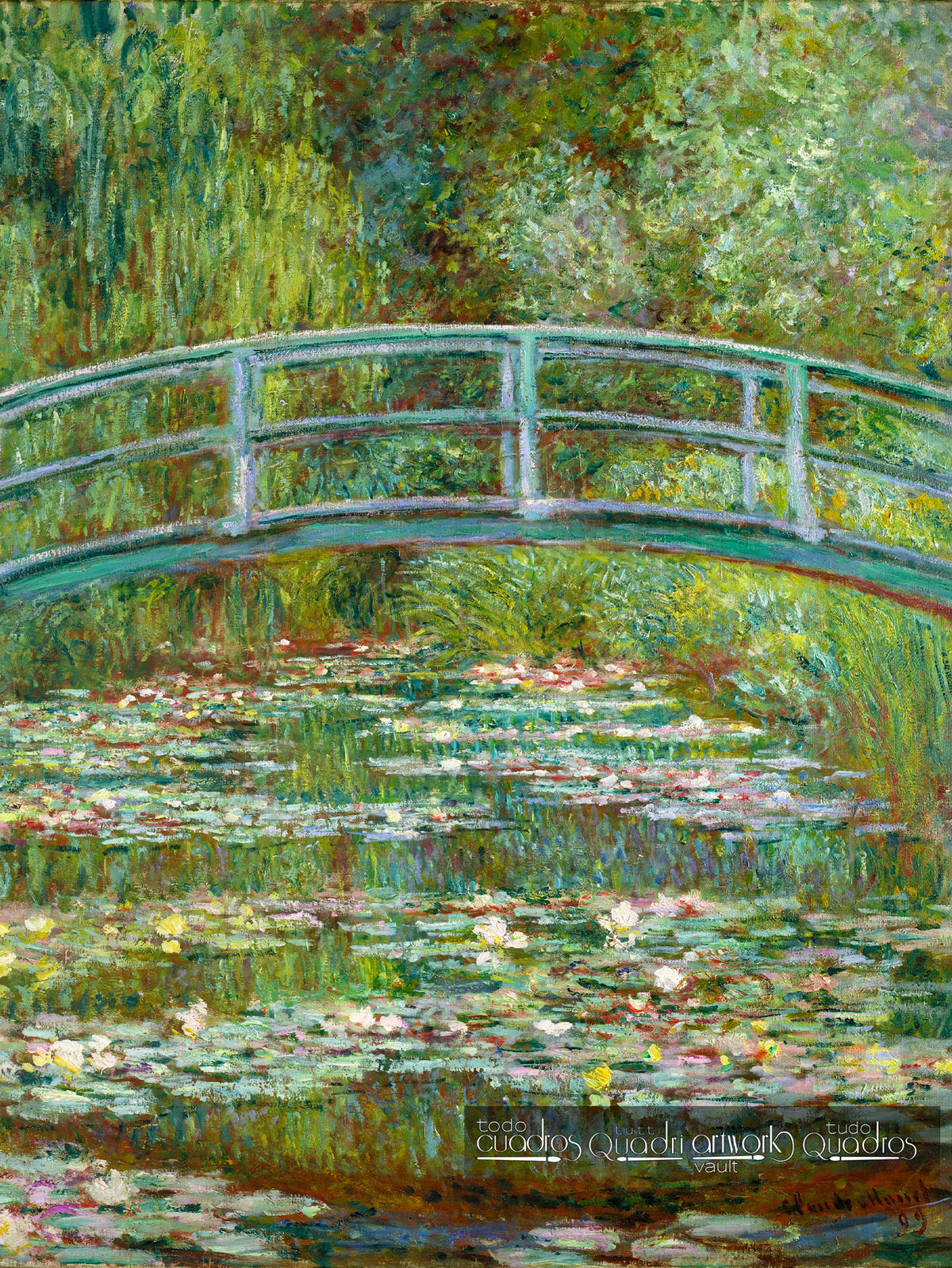 Ponte sobre uma lagoa de lírios d'água, Monet