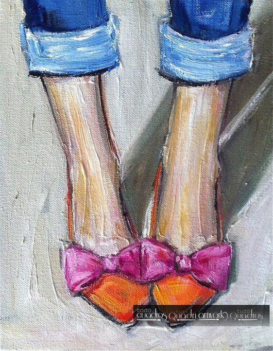 Sapatos chiques, óleo