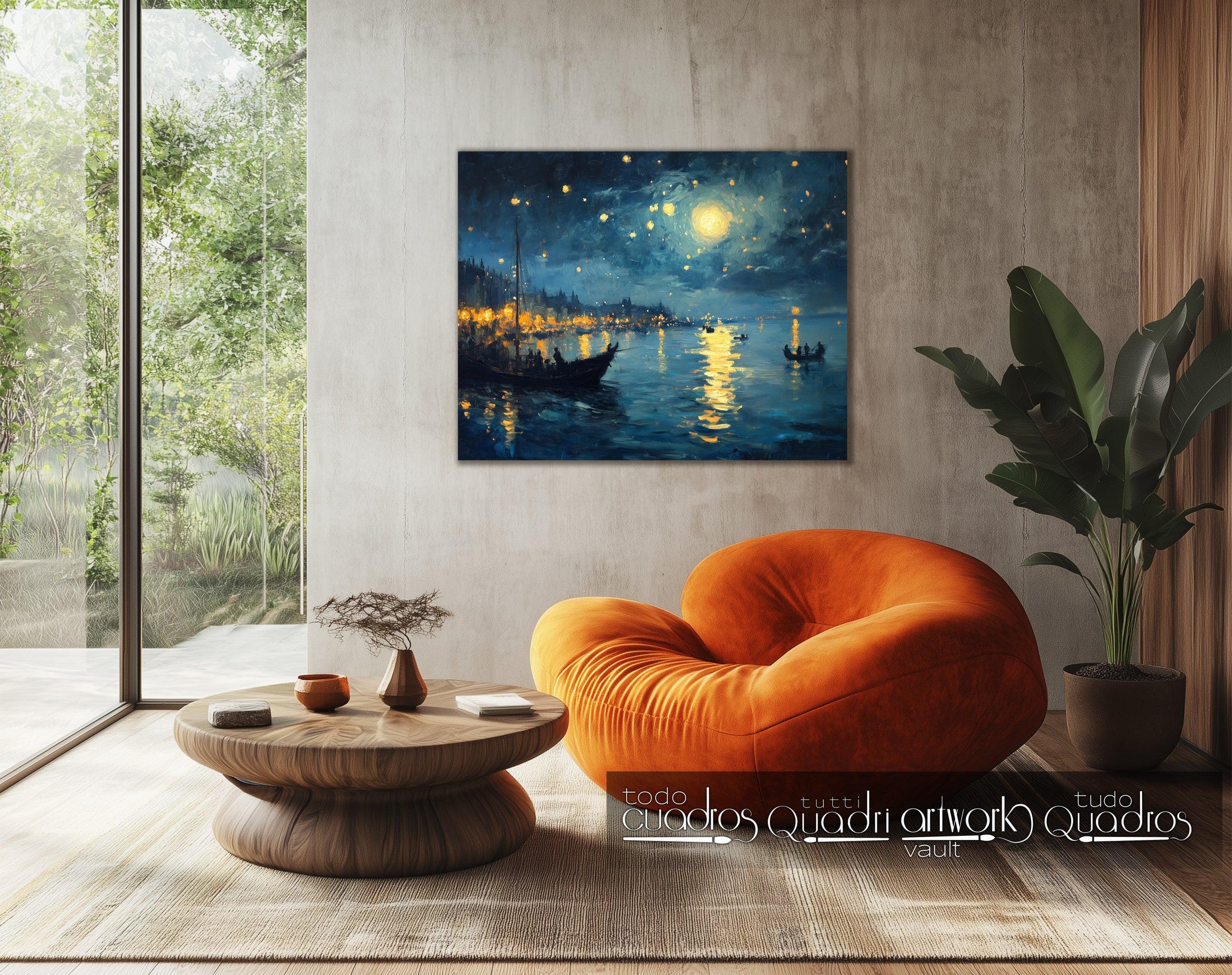 Impressões de uma Noite Brilhante, estilo Monet