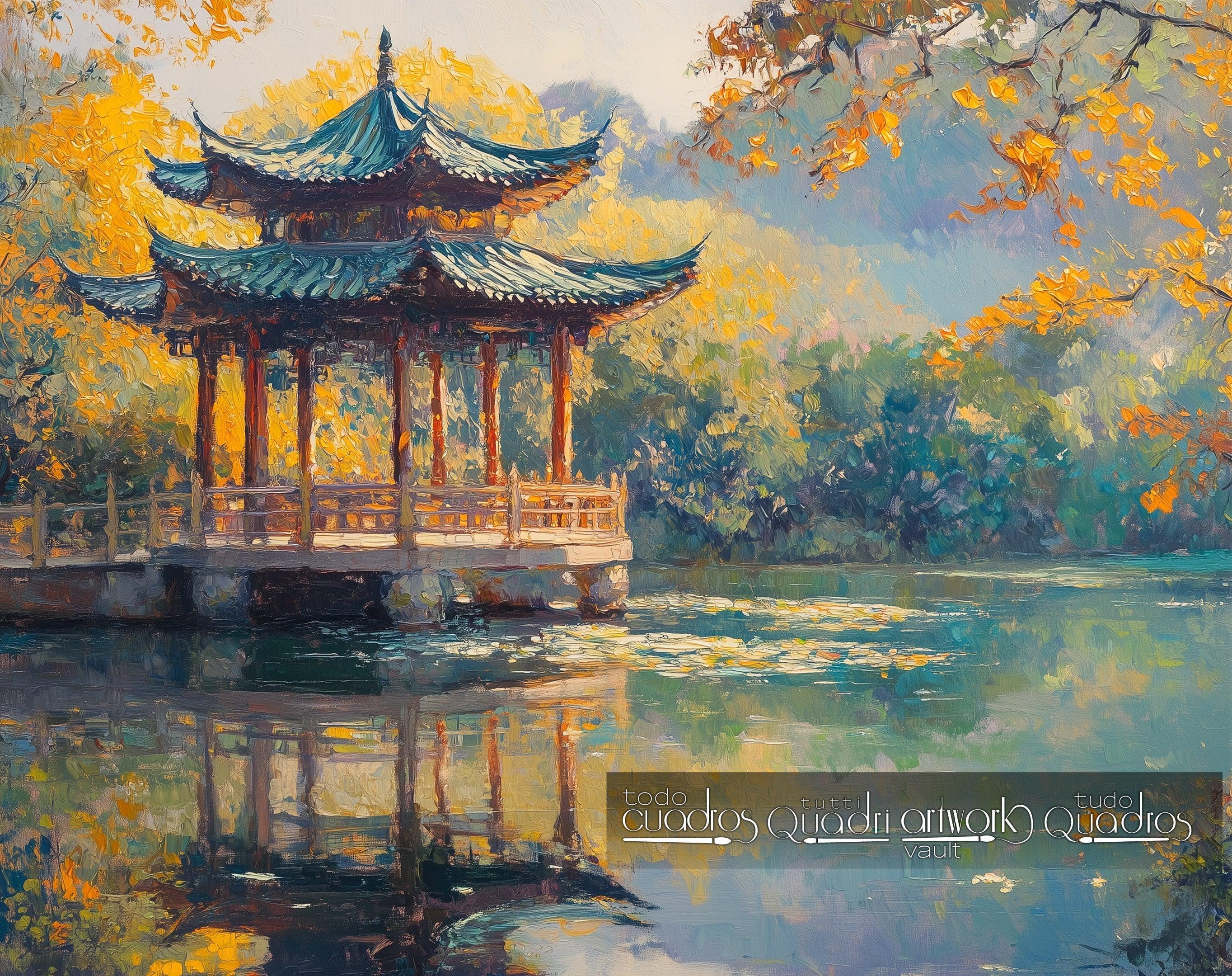 Reflexos de outono, estilo Monet