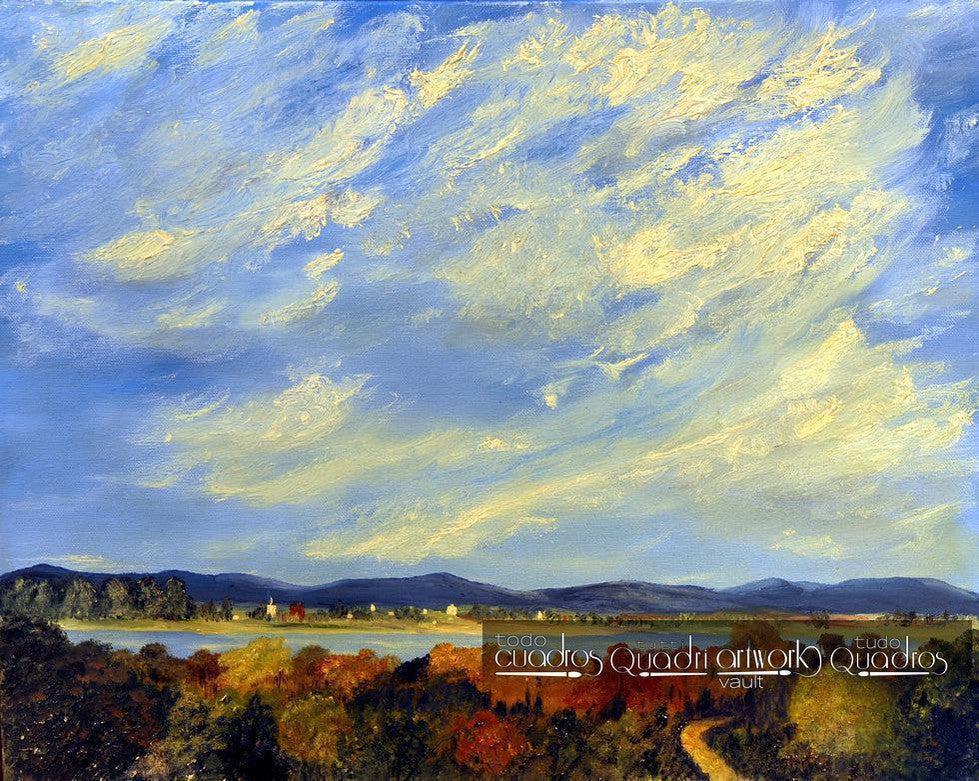 Pôr do Sol, Óleo de Paisagem