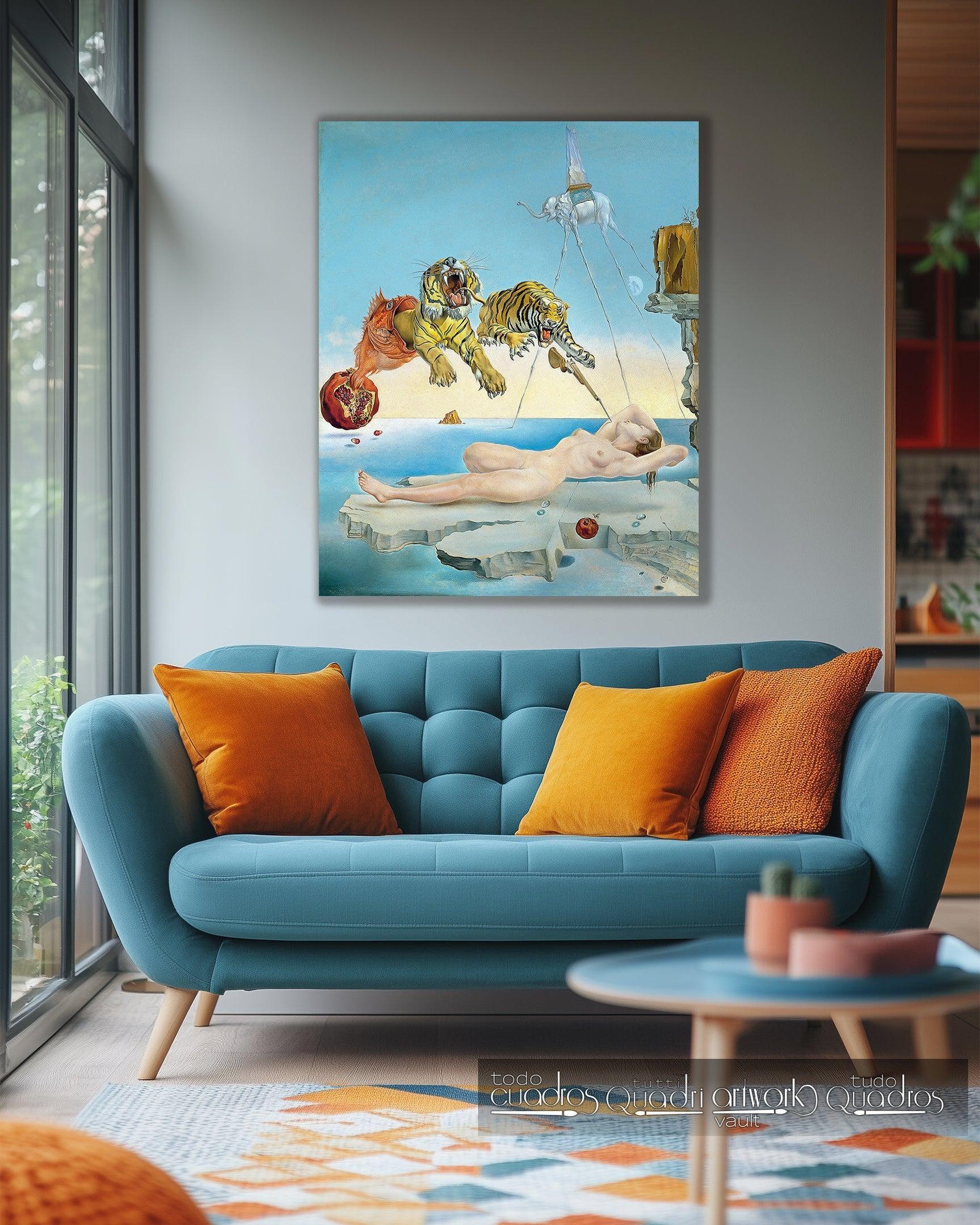 Sonho causado pelo voo de uma abelha ao redor de uma romã um segundo antes de acordar, Dalí