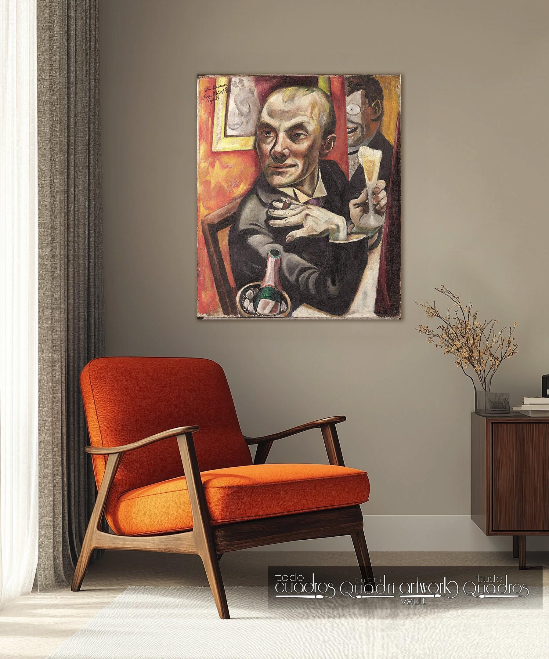 Auto-retrato com taça de champanhe, Max Beckmann