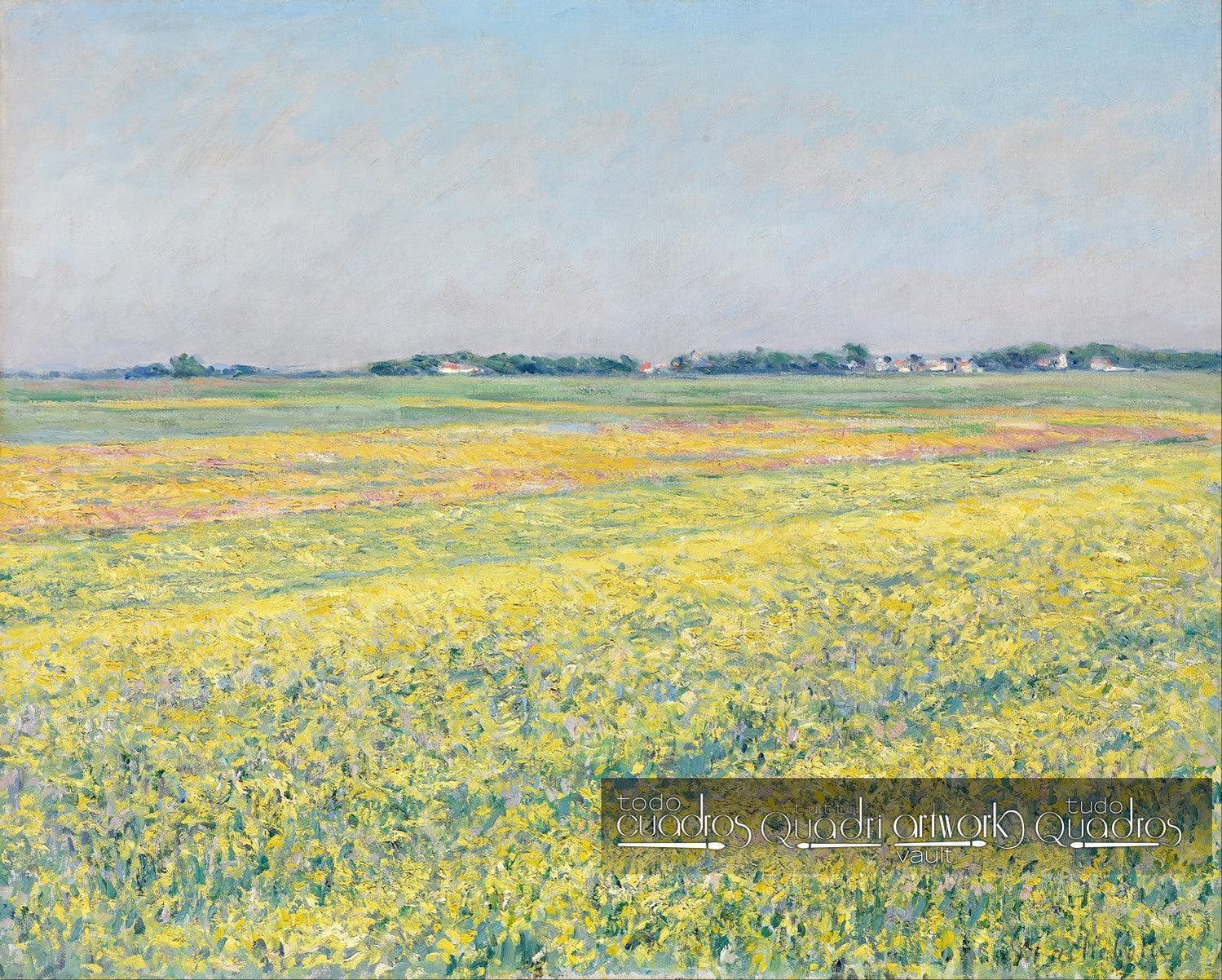 A planície de Gennevilliers, campos amarelos, Caillebotte