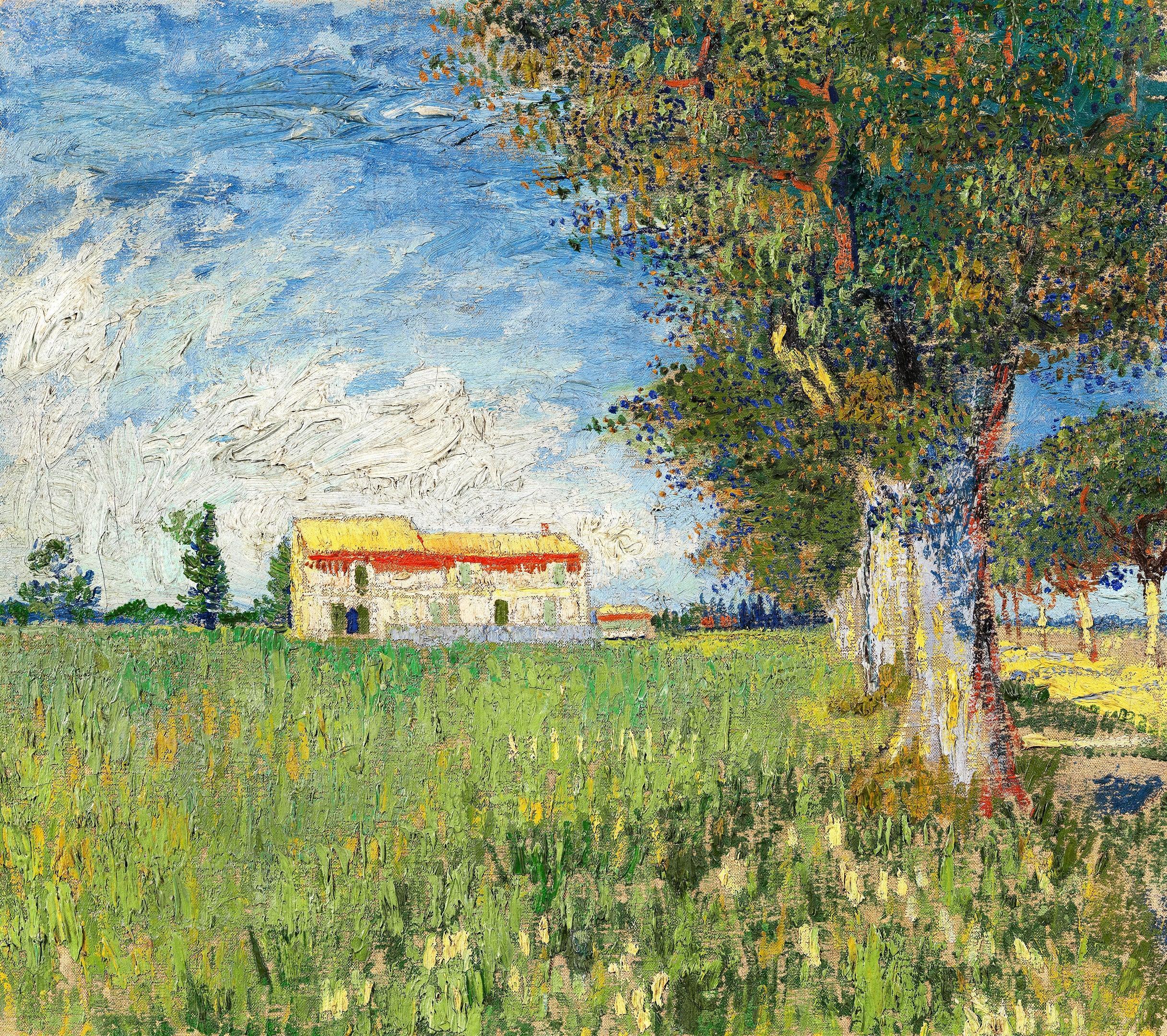 Casa da quinta em um campo de trigo, Van Gogh