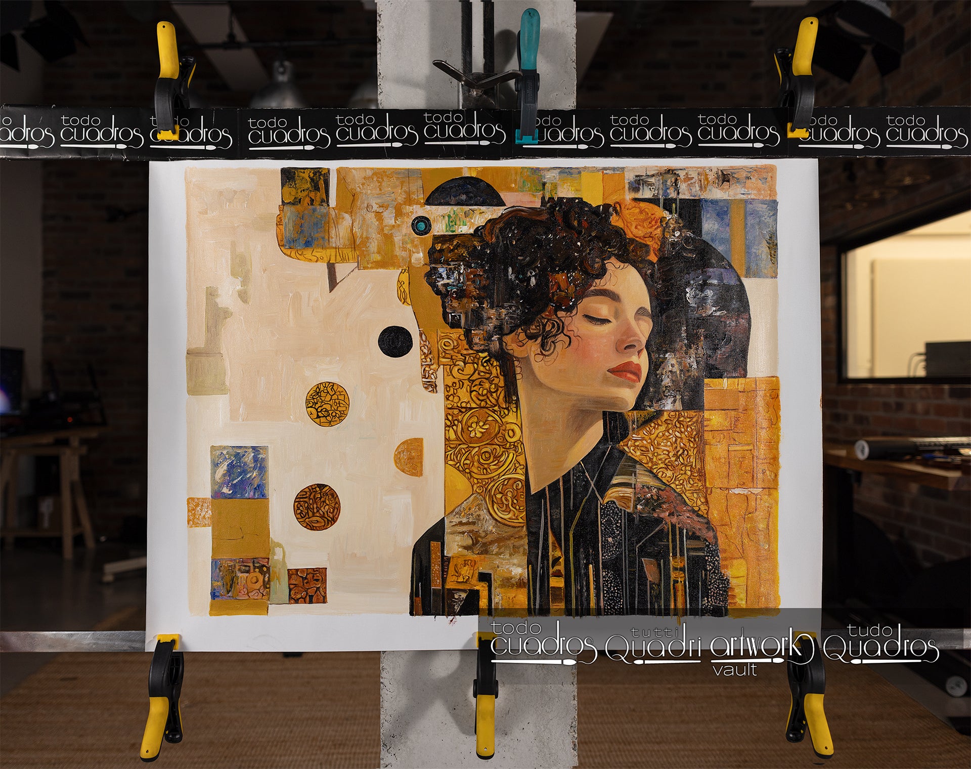 Retrato em ouro, estilo Klimt  