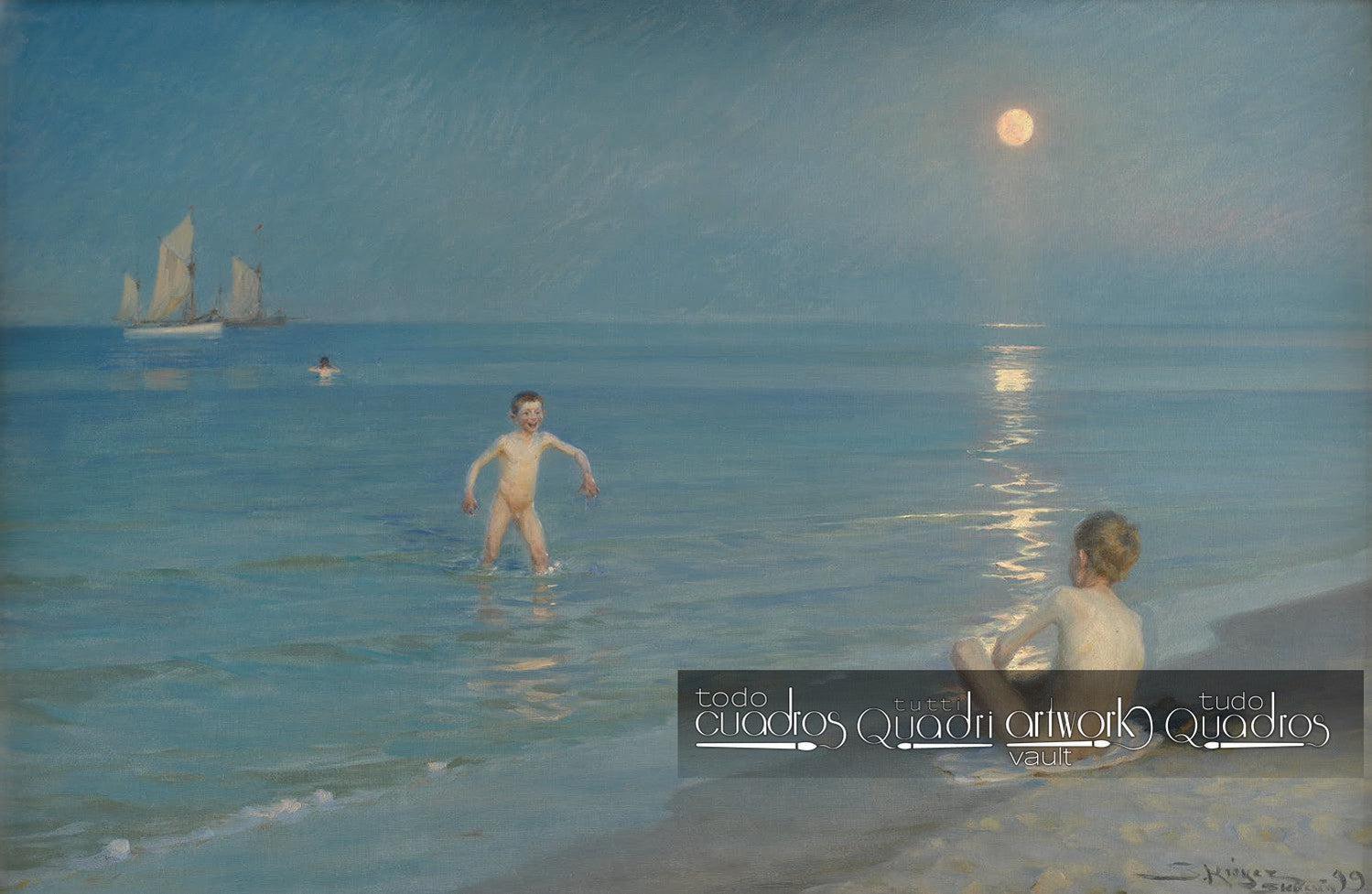 Crianças banhando-se em Skagen, Krøyer