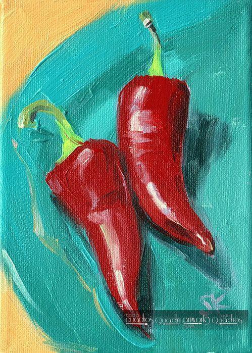 Pimentos vermelhos, óleo