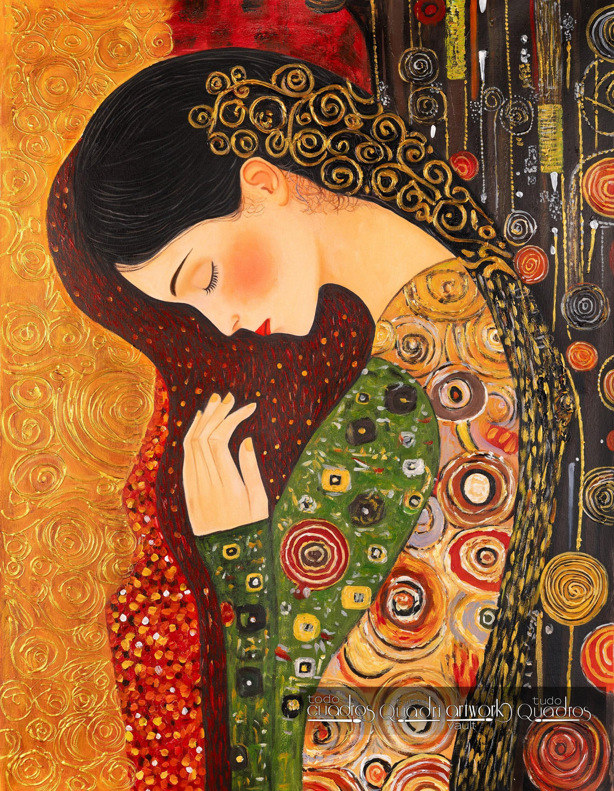 Ritmos da Alma, quadro a óleo estilo Klimt moderno