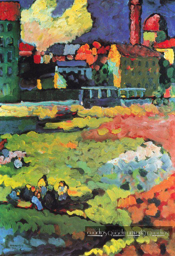 Munich-Schwabing com a igreja de St. Ursula, Kandinsky