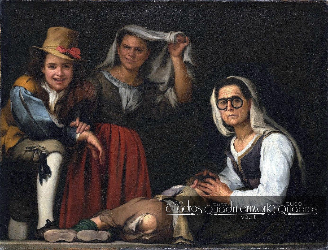 Quatro figuras em um degrau, Murillo