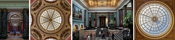 Interno del museo, atrio e cupole.