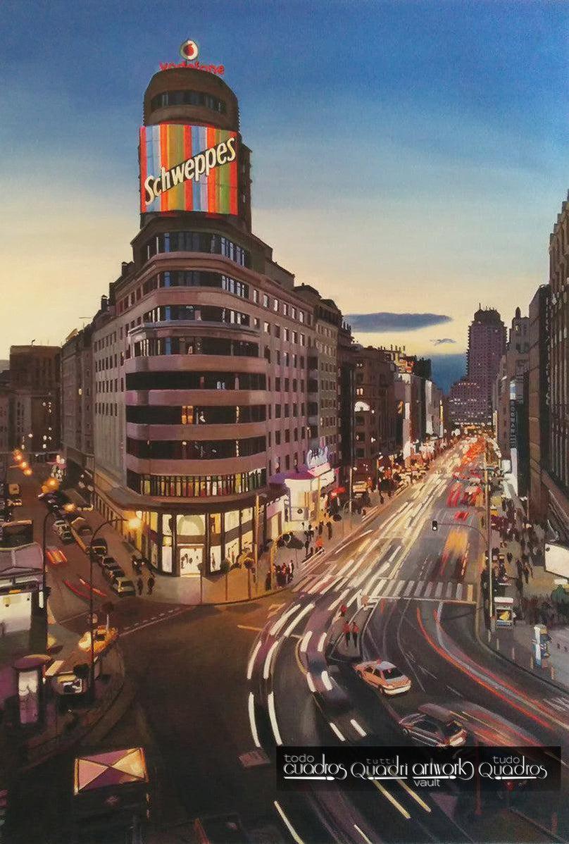 A Gran Vía de Madrid à Noite