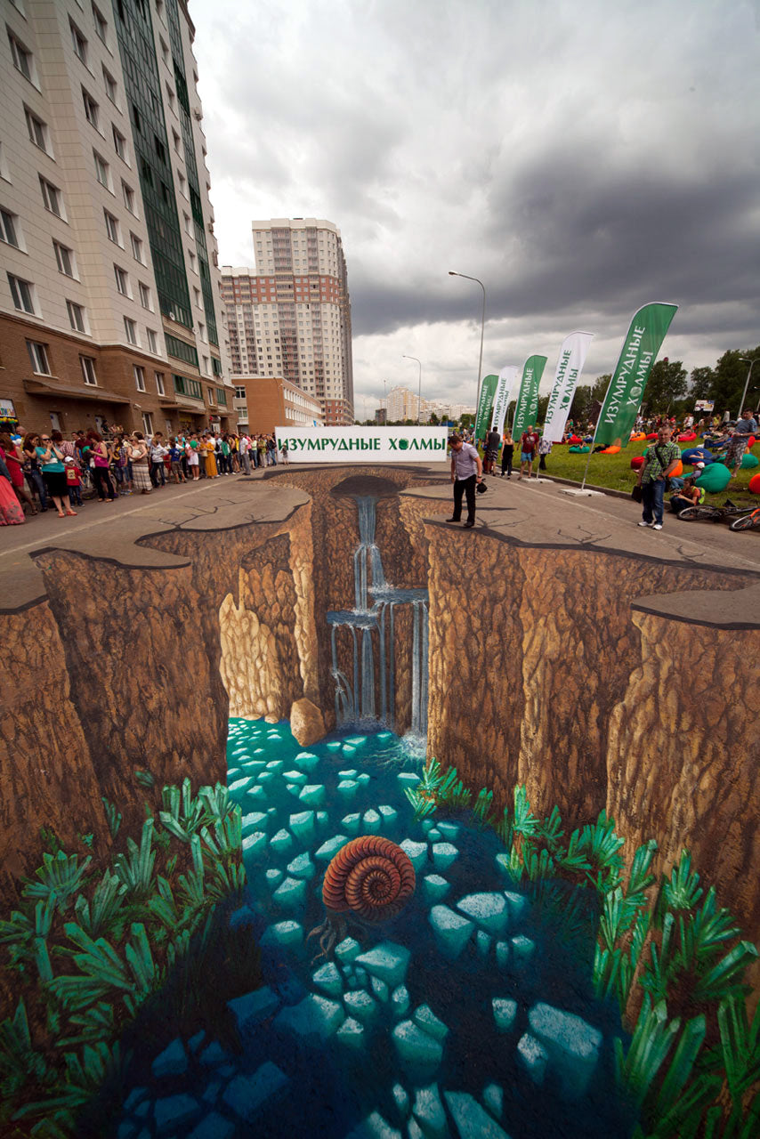 Rio pintado que parece real.