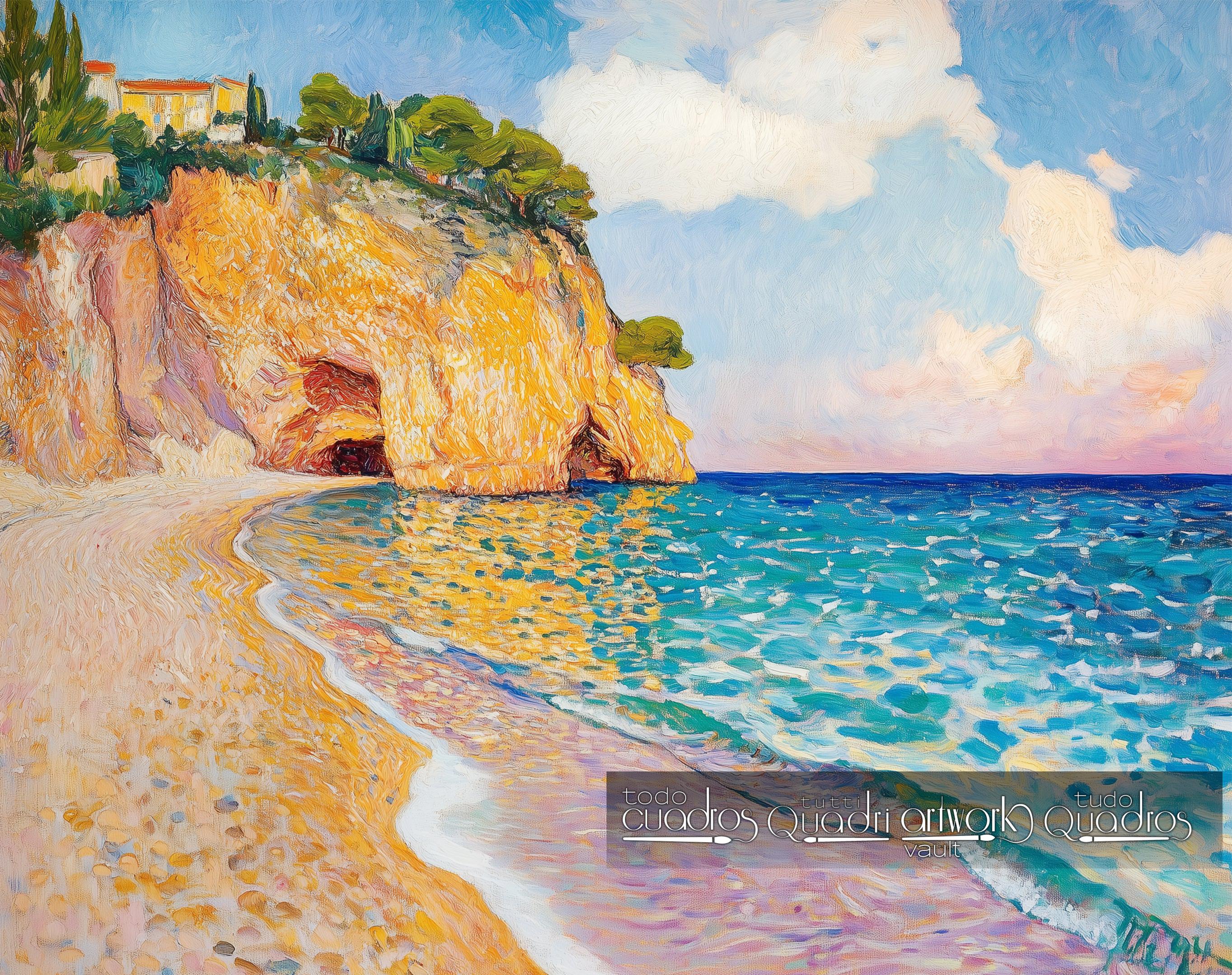 Reflexos de ouro e mar, estilo Klimt