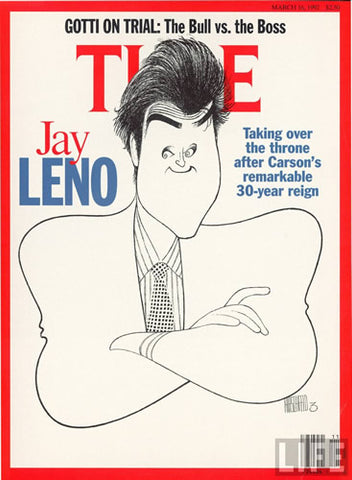 Ilustração da revista Time com comediante.