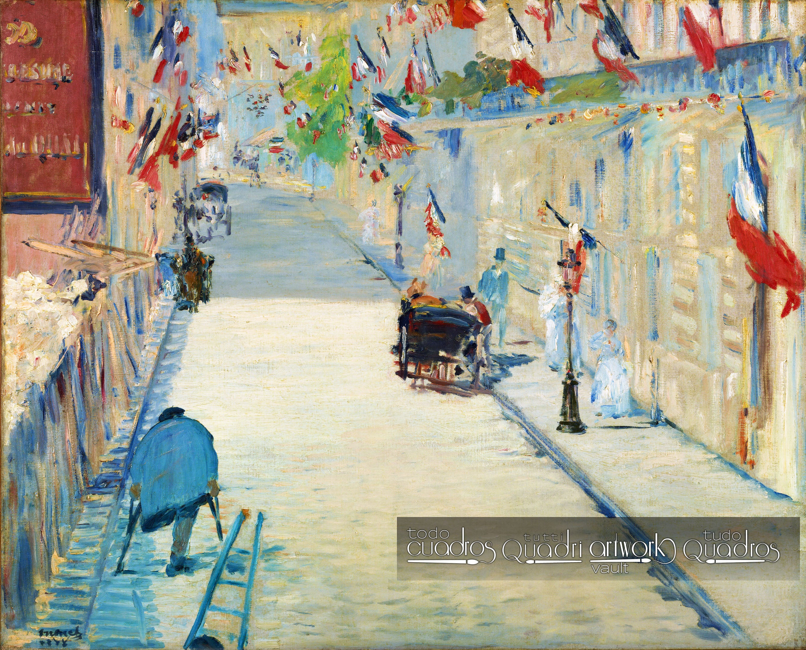 Rue Mosnier com bandeiras, Manet