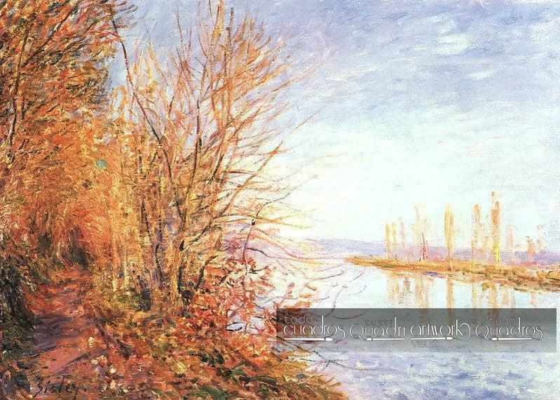 O Caminho de By através das florestas em Roches-Courtaut, o verão em Saint-Martin, Sisley