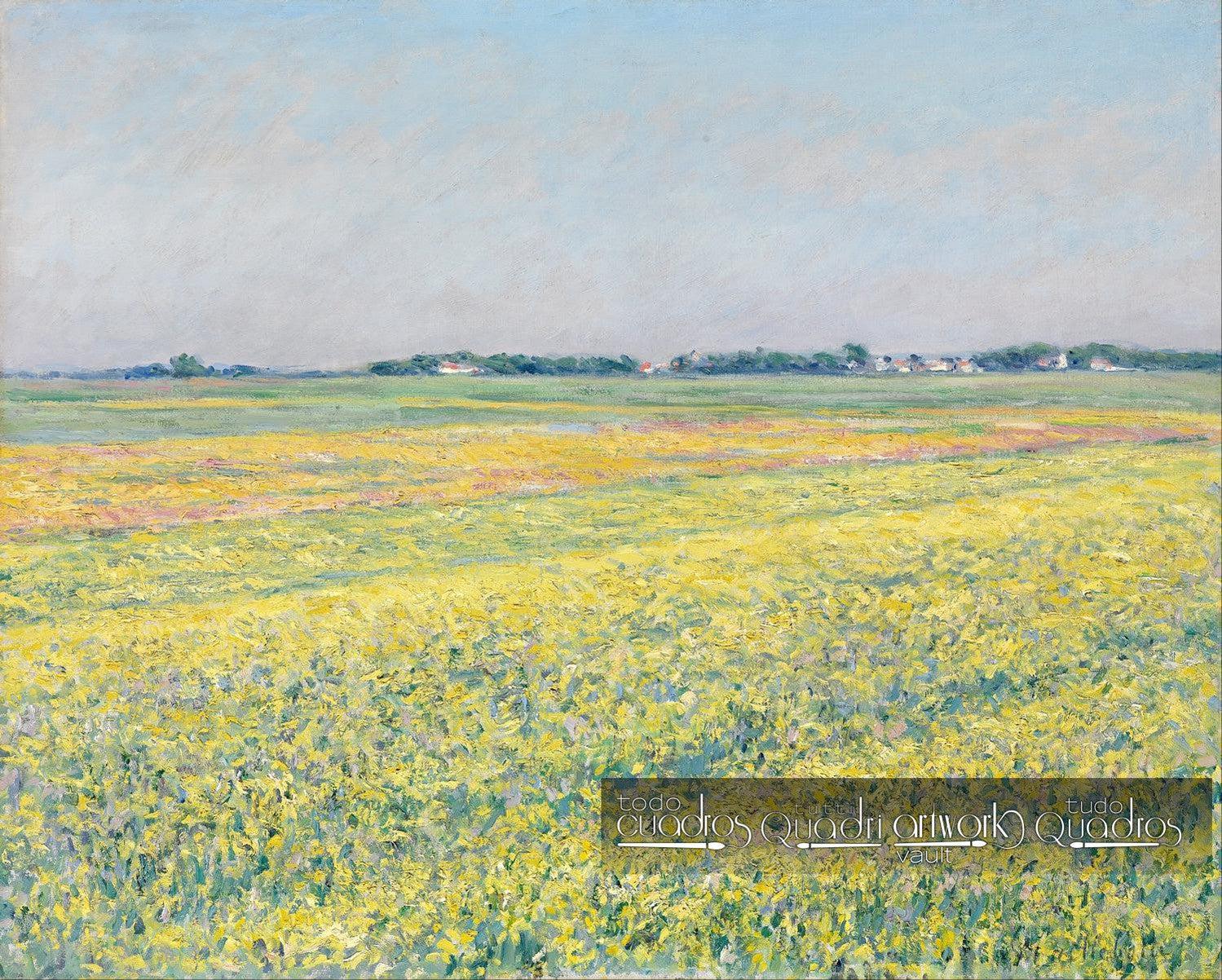 A planície de Gennevilliers, campos amarelos, Caillebotte