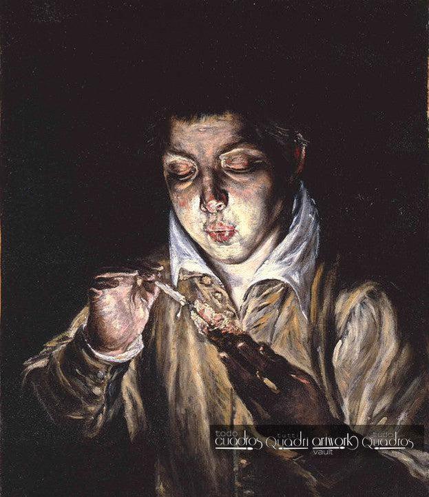 Rapaz que acende uma vela com uma brasa, El Greco
