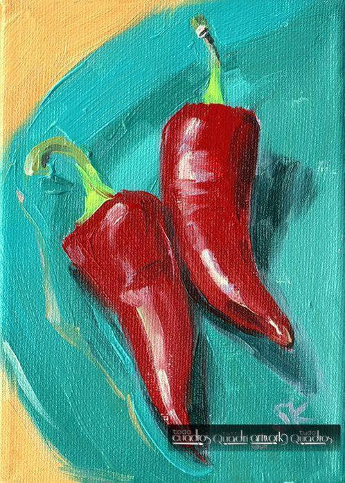 Pimentos vermelhos, óleo