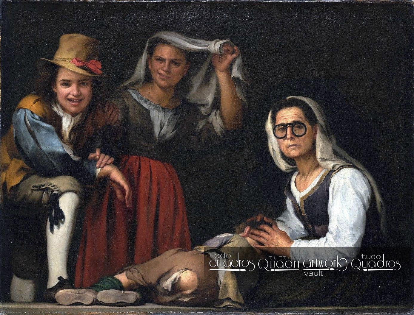 Quatro figuras em um degrau, Murillo
