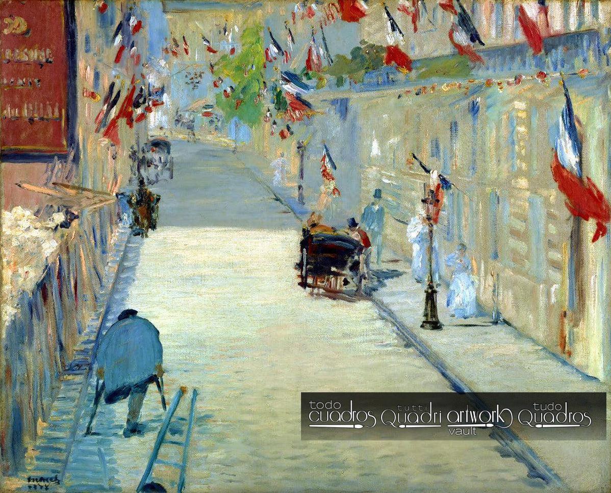 Rue Mosnier com bandeiras, Manet